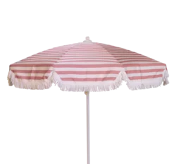 PARASOL Ø250 CM FINITION BAVOLET ET FRANGE BLANCHE