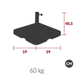 SOCLE PARASOL BÉTON 60 KG