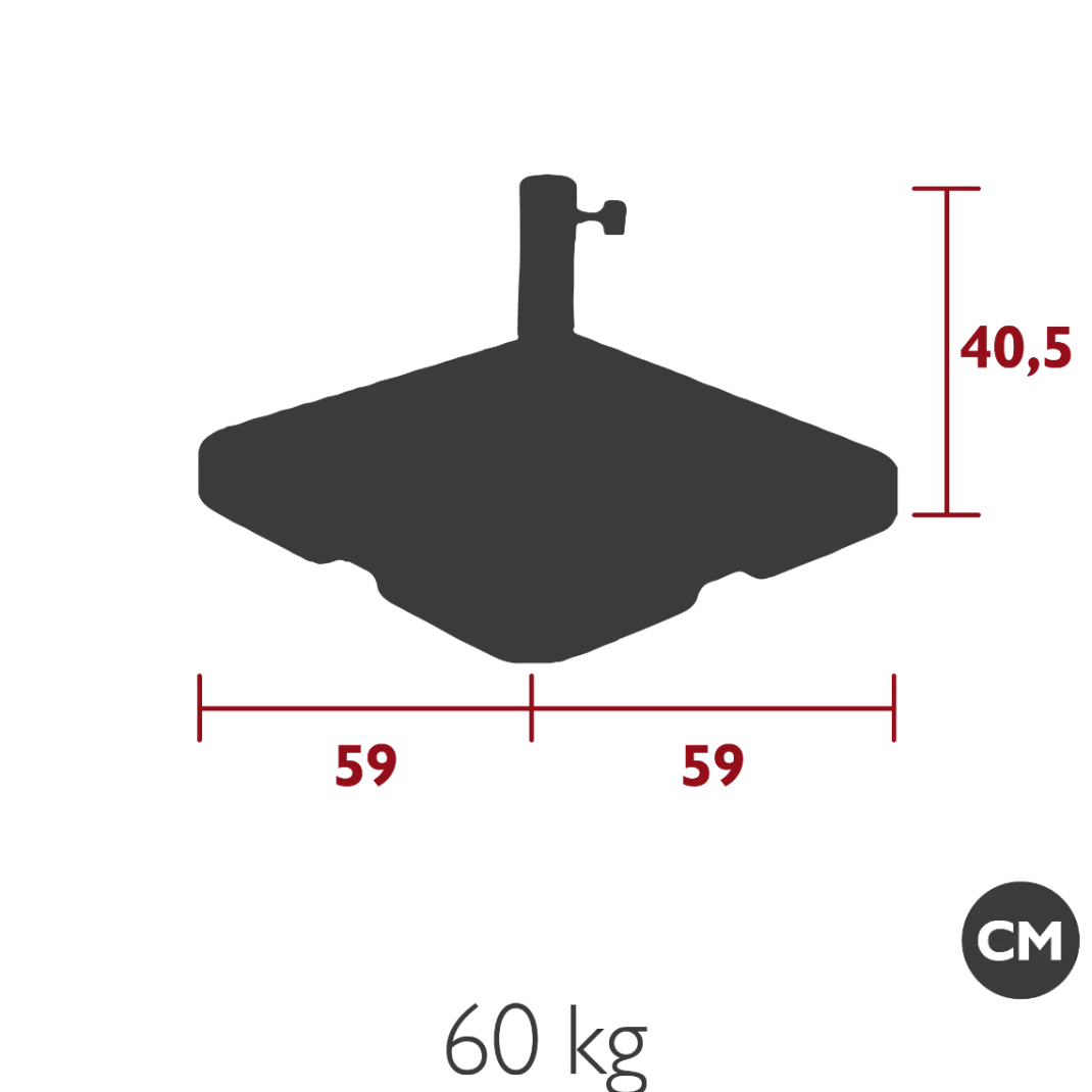 SOCLE PARASOL BÉTON 60 KG