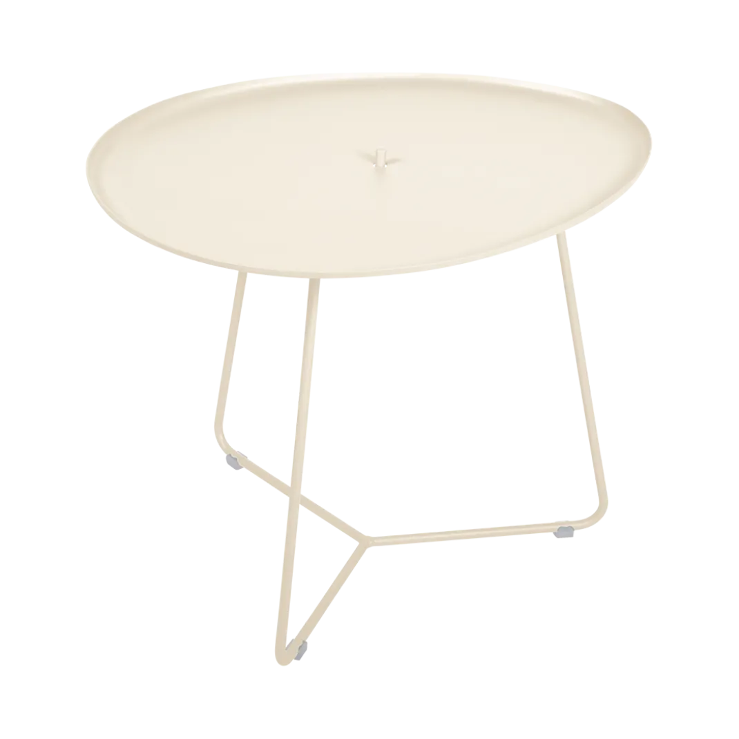 TABLE BASSE OVALE 55 X 44.5 CM, PLATEAU AMOVIBLE