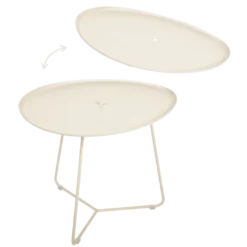 TABLE BASSE OVALE 55 X 44.5 CM, PLATEAU AMOVIBLE