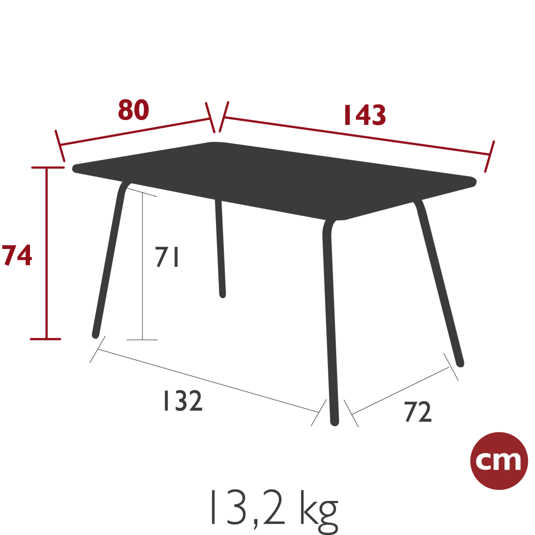 TABLE 143 X 80 CM